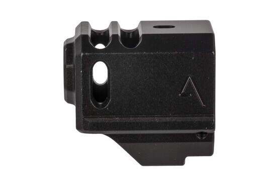 The aAgency Arms 417C compensator has a 1/2x28 thread pitch and is compatible with OEM recoil springs
